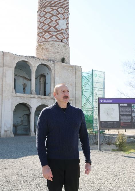President Ilham Aliyev, First Lady Mehriban Aliyeva view ongoing
restoration work at Aghdam Juma Mosque (PHOTO/VIDEO)