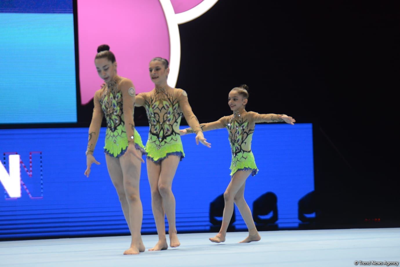 Women's group representing Azerbaijan performs at 12th FIG Acrobatic Gymnastics World Age Group Competitions in Baku (PHOTO)