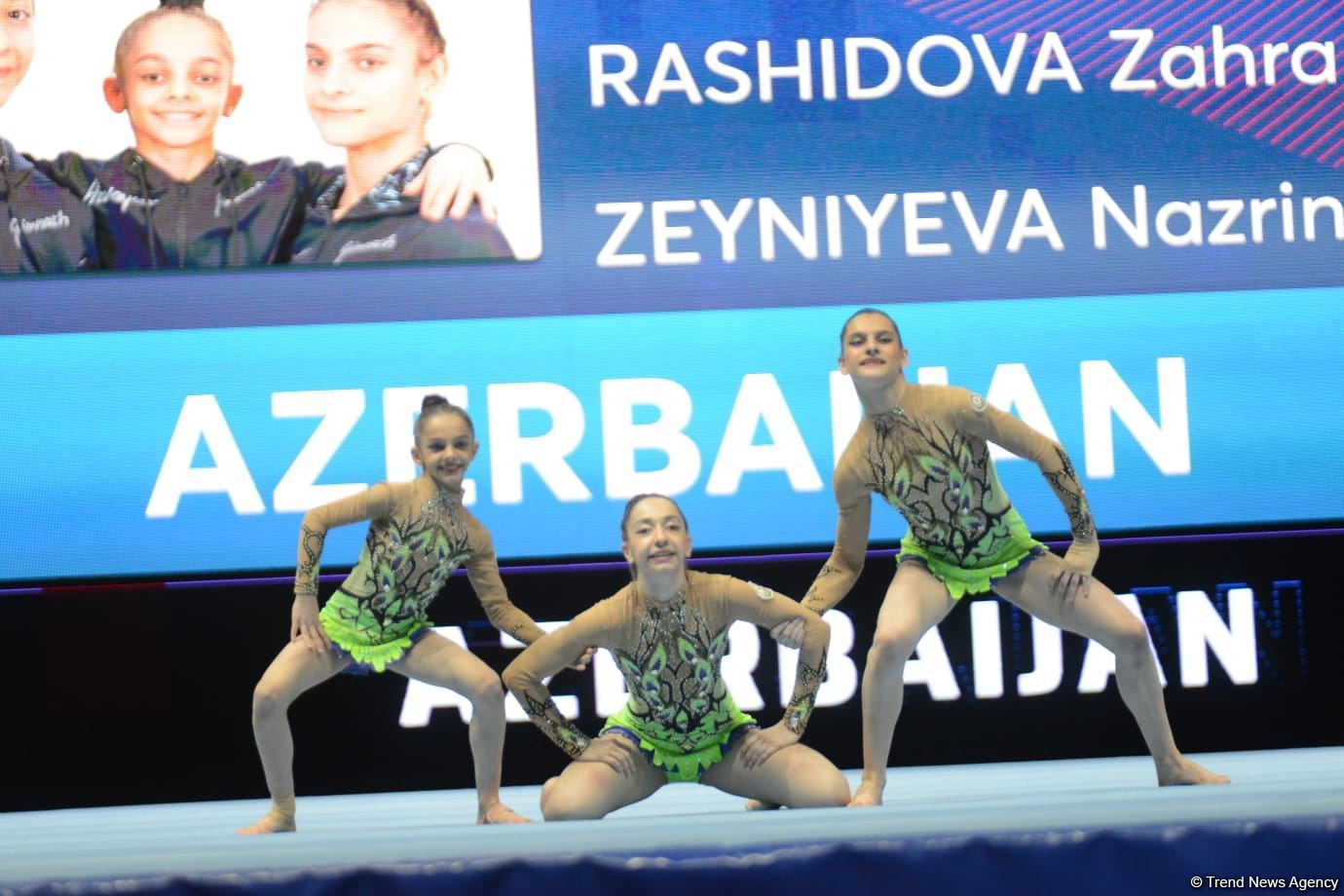 Women's group representing Azerbaijan performs at 12th FIG Acrobatic Gymnastics World Age Group Competitions in Baku (PHOTO)