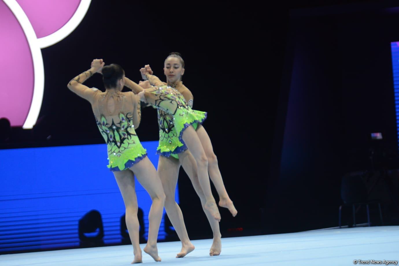 Women's group representing Azerbaijan performs at 12th FIG Acrobatic Gymnastics World Age Group Competitions in Baku (PHOTO)