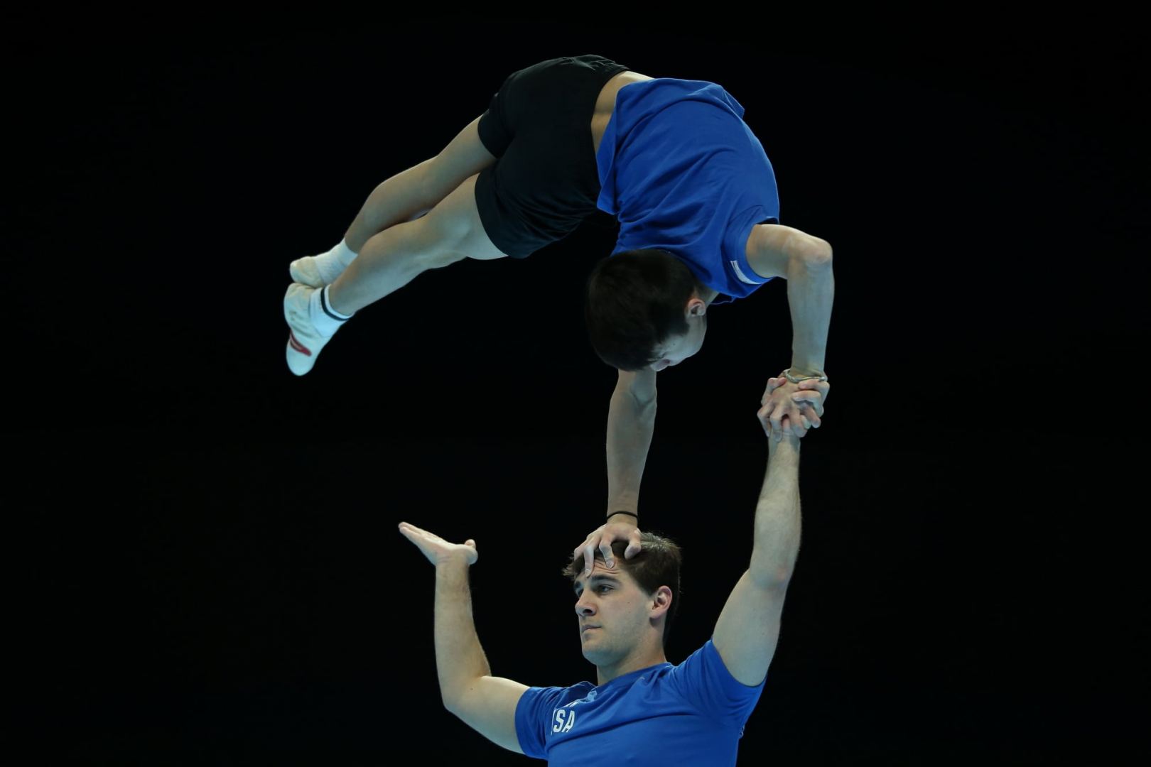 Podium training of participants of 28th FIG Acrobatic Gymnastics World Championships held in Azerbaijan's National Gymnastics Arena (PHOTO REPORT)