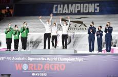 Awards ceremony among mixed pairs, women's and men's groups held at 28th FIG Acrobatic Gymnastics World Championships in Baku (PHOTO)