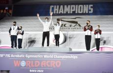 Awards ceremony among mixed pairs, women's and men's groups held at 28th FIG Acrobatic Gymnastics World Championships in Baku (PHOTO)