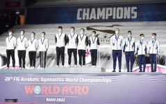 Awards ceremony among mixed pairs, women's and men's groups held at 28th FIG Acrobatic Gymnastics World Championships in Baku (PHOTO)