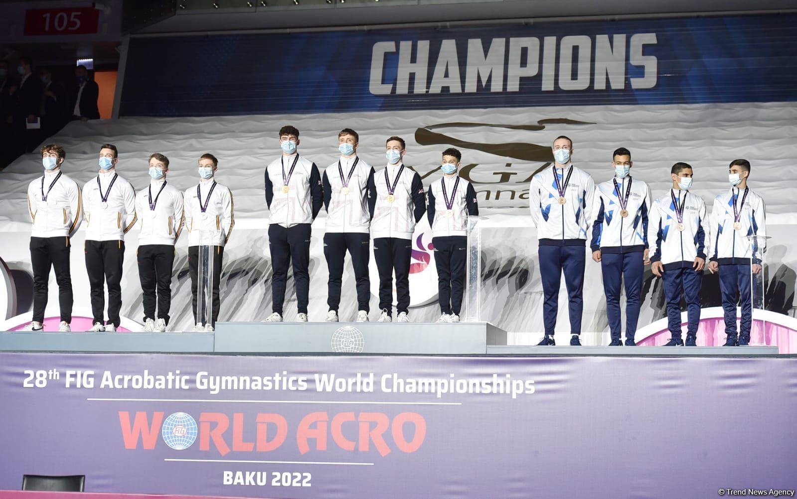 Awards ceremony among mixed pairs, women's and men's groups held at 28th FIG Acrobatic Gymnastics World Championships in Baku (PHOTO)