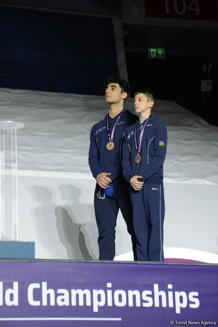 Award ceremony among women's and men's pairs takes place at 28th FIG Acrobatic Gymnastics World Championships in Baku (PHOTO)