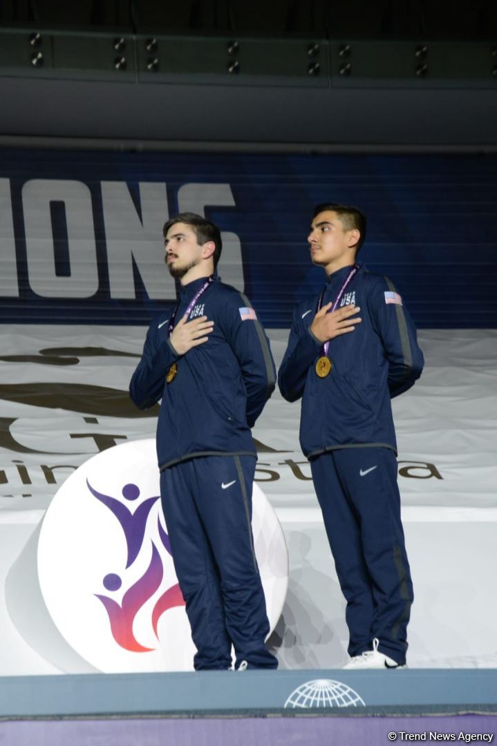 Award ceremony among women's and men's pairs takes place at 28th FIG Acrobatic Gymnastics World Championships in Baku (PHOTO)