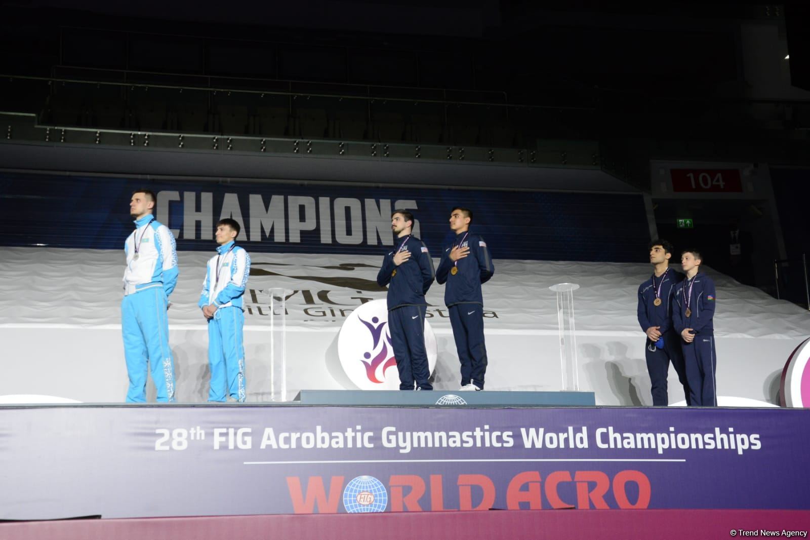 Award ceremony among women's and men's pairs takes place at 28th FIG Acrobatic Gymnastics World Championships in Baku (PHOTO)