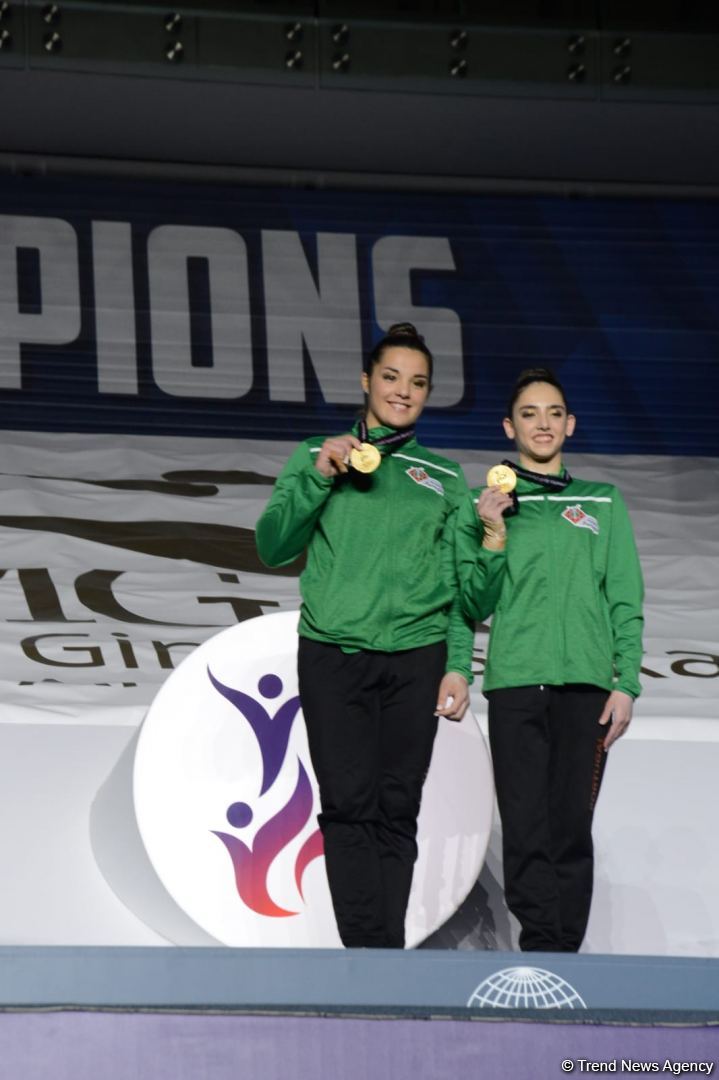 Award ceremony among women's and men's pairs takes place at 28th FIG Acrobatic Gymnastics World Championships in Baku (PHOTO)