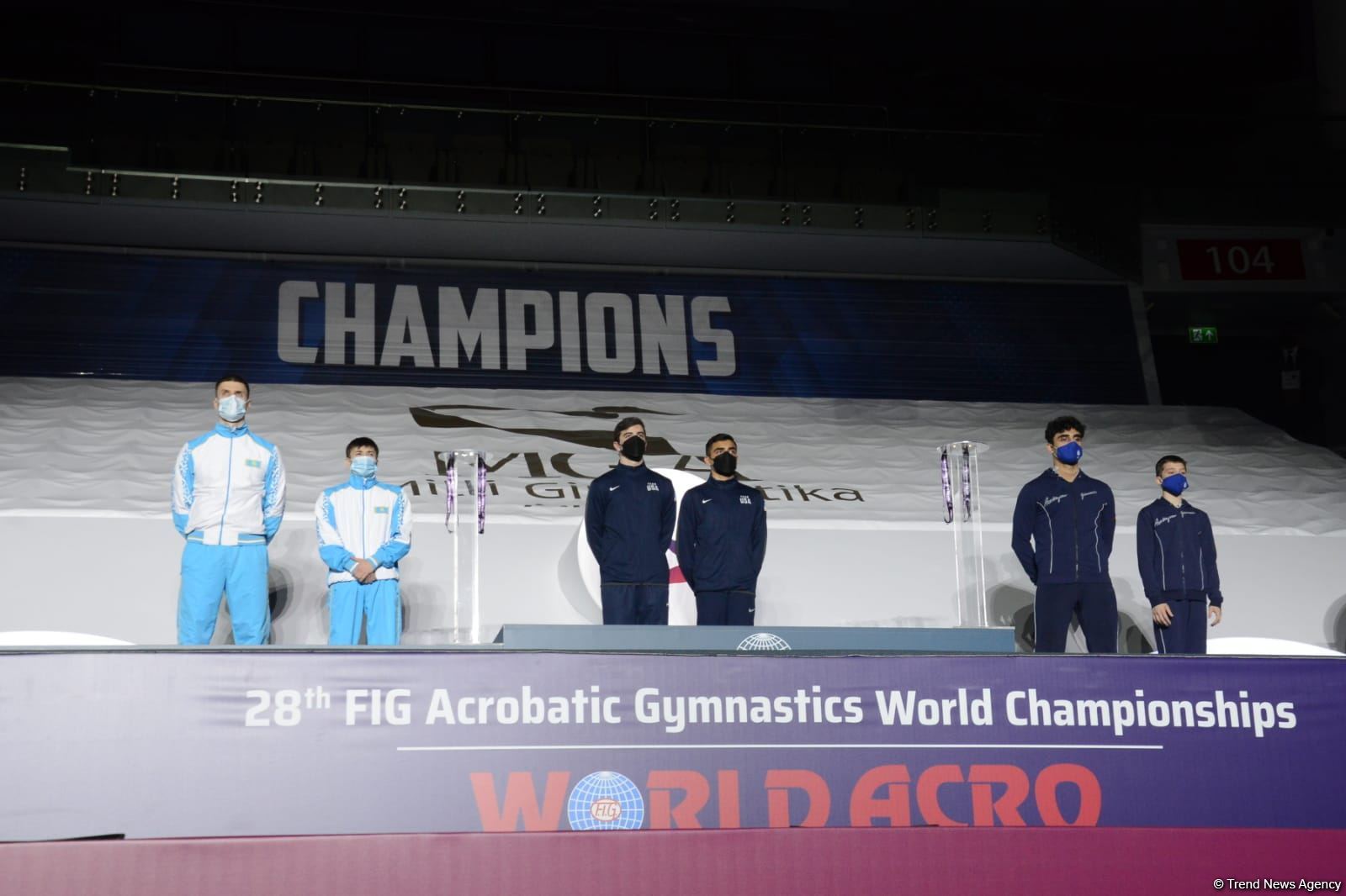 Award ceremony among women's and men's pairs takes place at 28th FIG Acrobatic Gymnastics World Championships in Baku (PHOTO)