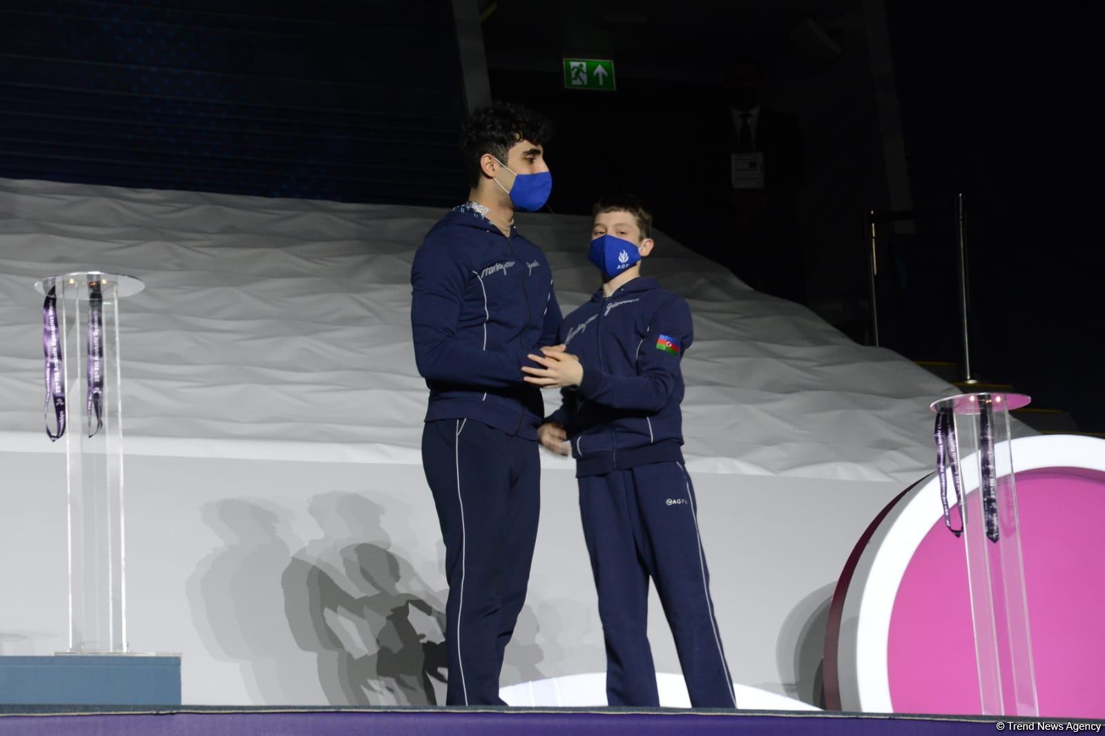 Award ceremony among women's and men's pairs takes place at 28th FIG Acrobatic Gymnastics World Championships in Baku (PHOTO)