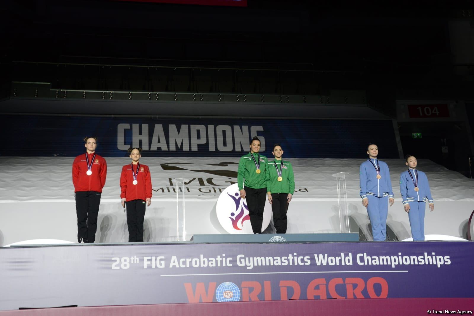 Award ceremony among women's and men's pairs takes place at 28th FIG Acrobatic Gymnastics World Championships in Baku (PHOTO)