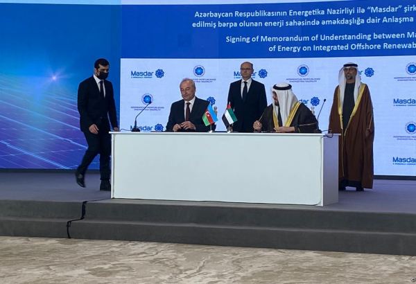 Azerbaijan, UAE’s Masdar company sign several agreements on renewable energy sources (PHOTO)