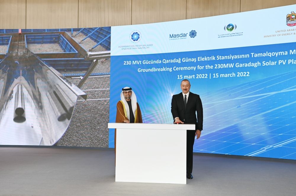 President Ilham Aliyev attends groundbreaking ceremony for Garadagh Solar Power Plant (PHOTO/VIDEO)