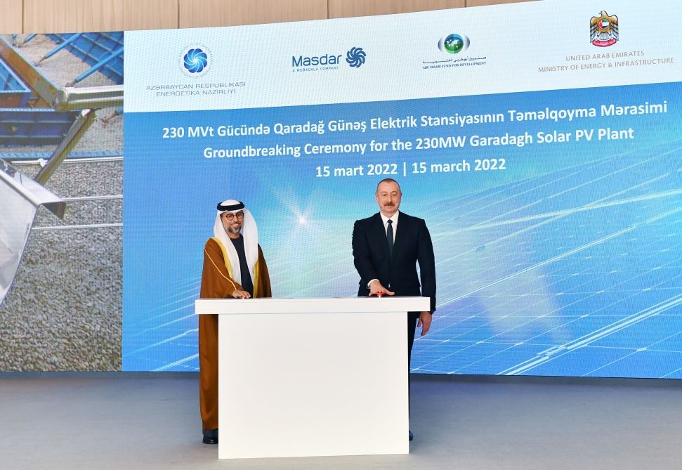 President Ilham Aliyev attends groundbreaking ceremony for Garadagh Solar Power Plant (PHOTO/VIDEO)
