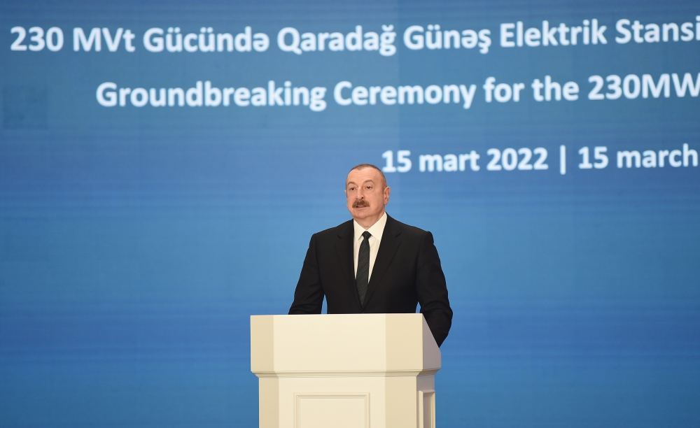 President Ilham Aliyev attends groundbreaking ceremony for Garadagh Solar Power Plant (PHOTO/VIDEO)