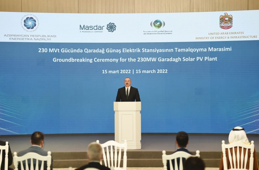President Ilham Aliyev attends groundbreaking ceremony for Garadagh Solar Power Plant (PHOTO/VIDEO)