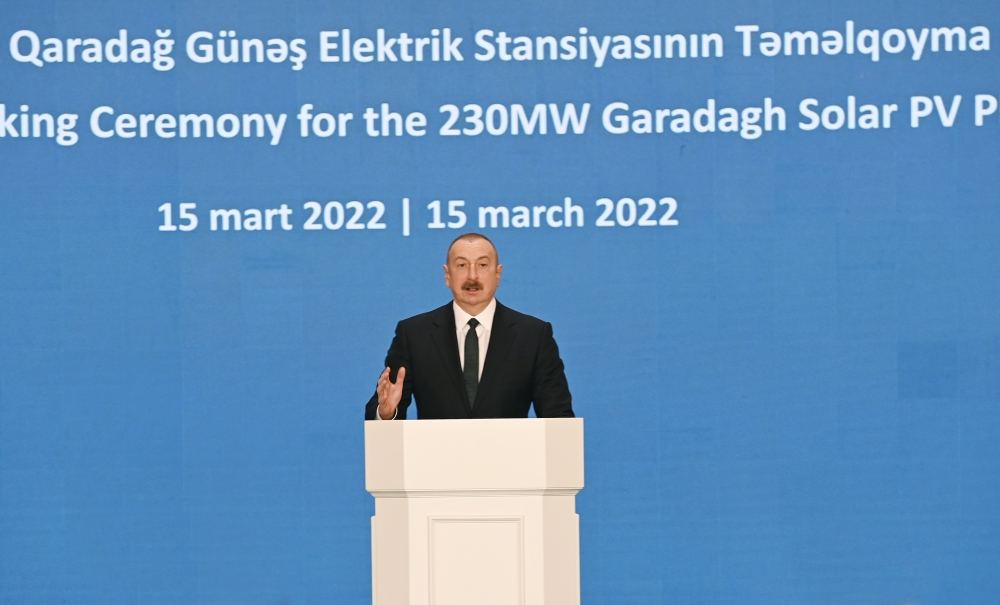 President Ilham Aliyev attends groundbreaking ceremony for Garadagh Solar Power Plant (PHOTO/VIDEO)
