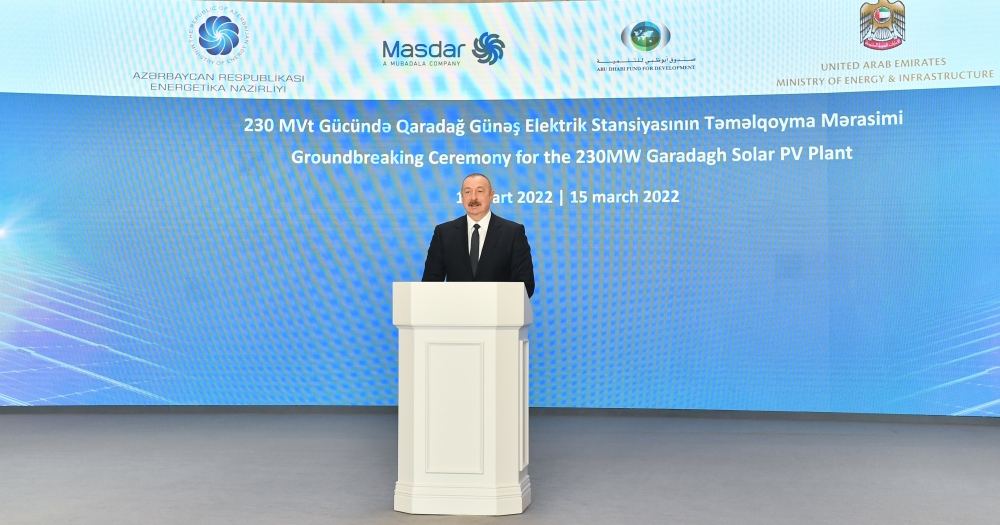 President Ilham Aliyev attends groundbreaking ceremony for Garadagh Solar Power Plant (PHOTO/VIDEO)