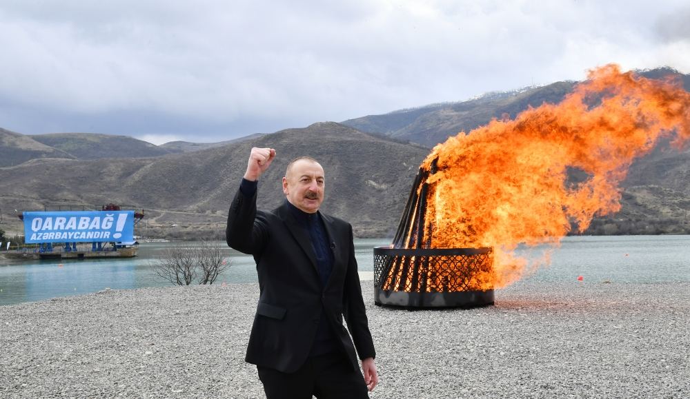 President Ilham Aliyev congratulates Azerbaijani people from Sugovushan (PHOTO/VIDEO)