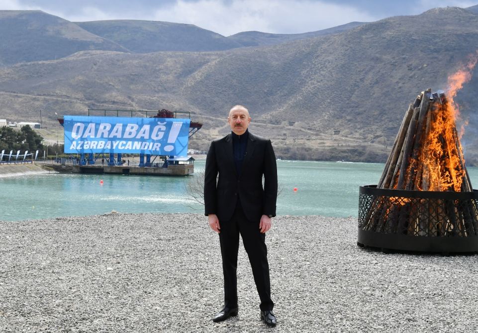 President Ilham Aliyev congratulates Azerbaijani people from Sugovushan (PHOTO/VIDEO)