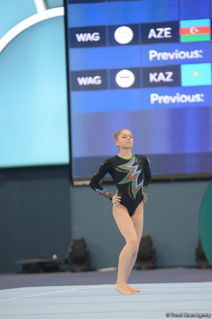 Azerbaijani athletes present beam exercise at FIG Artistic Gymnastics World Cup (PHOTO)