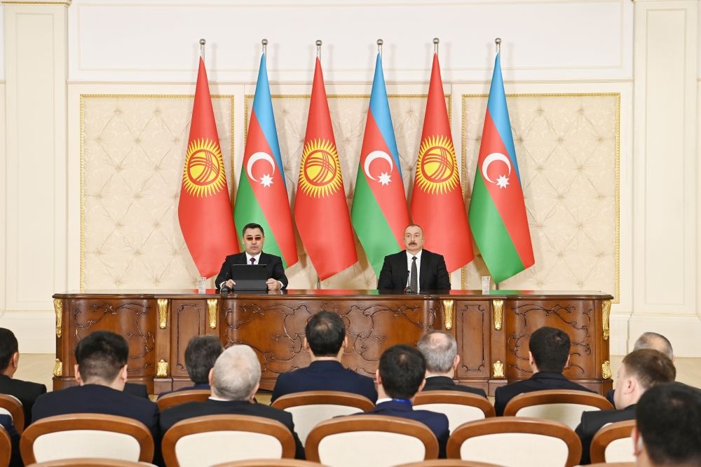 Presidents of Azerbaijan, Kyrgyzstan make press statements (PHOTO/VIDEO)
