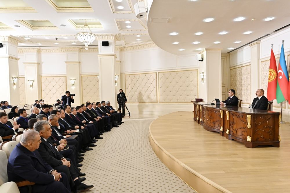 Presidents of Azerbaijan, Kyrgyzstan make press statements (PHOTO/VIDEO)