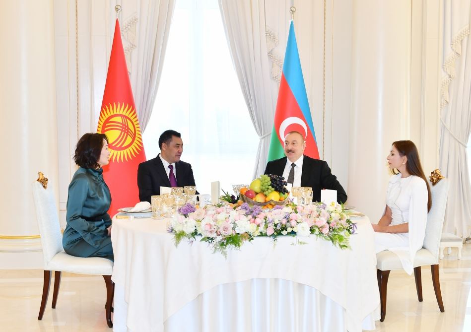 Official dinner hosted on behalf of President Ilham Aliyev and First Lady Mehriban Aliyeva in honor of President Sadyr Japarov and First Lady Aigul Japarova