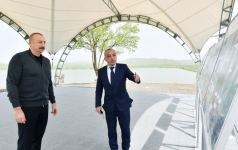 President Ilham Aliyev views restoration work to be carried out at Kondalanchay reservoirs in Fuzuli (PHOTO/VIDEO)