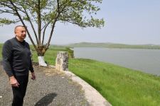 President Ilham Aliyev views restoration work to be carried out at Kondalanchay reservoirs in Fuzuli (PHOTO/VIDEO)