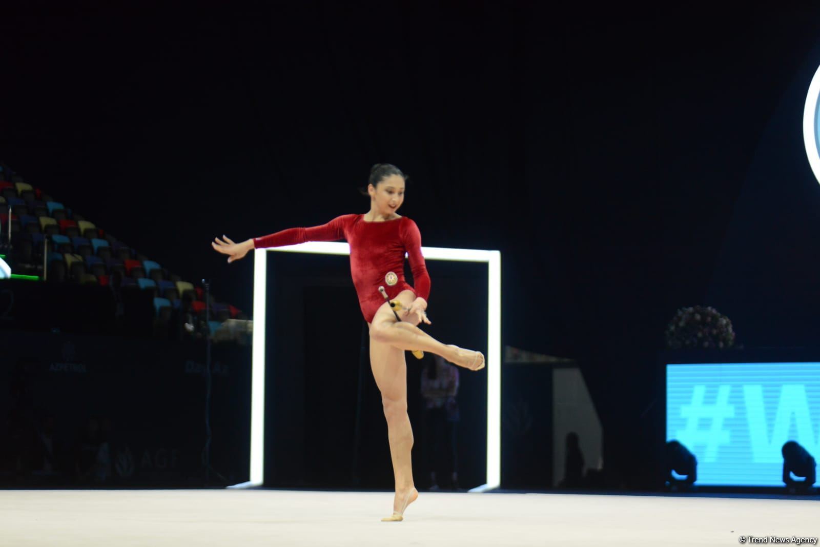 Azerbaijani athletes present program with clubs at 9th FIG World Cup in Baku (PHOTO)