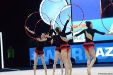 Azerbaijani team takes first place in group exercises with five hoops at World Cup in Baku (PHOTO)