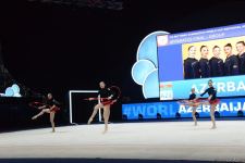 Azerbaijani team takes first place in group exercises with five hoops at World Cup in Baku (PHOTO)