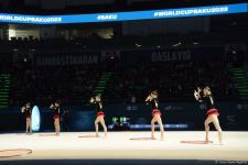 Azerbaijani team takes first place in group exercises with five hoops at World Cup in Baku (PHOTO)
