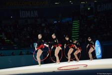 Azerbaijani team takes first place in group exercises with five hoops at World Cup in Baku (PHOTO)