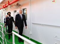 President Ilham Aliyev attends ceremony to launch “Zarifa Aliyeva” ferry boat (PHOTO/VIDEO)