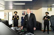 President Ilham Aliyev attends ceremony to launch “Zarifa Aliyeva” ferry boat (PHOTO/VIDEO)