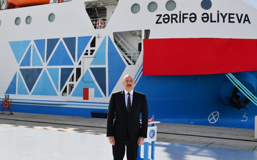 President Ilham Aliyev attends ceremony to launch “Zarifa Aliyeva” ferry boat (PHOTO/VIDEO)