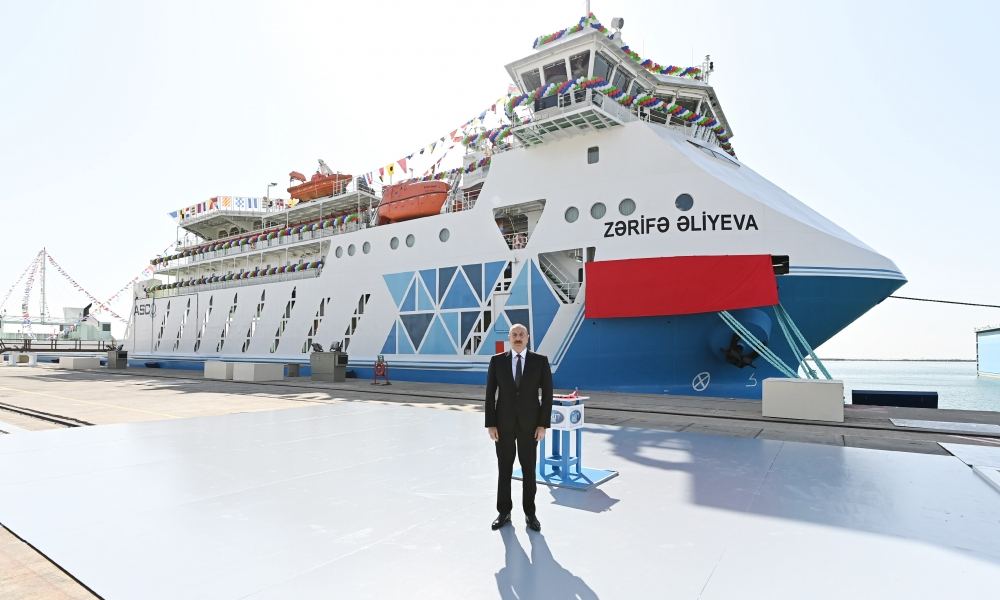 President Ilham Aliyev attends ceremony to launch “Zarifa Aliyeva” ferry boat (PHOTO/VIDEO)