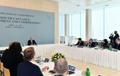 President Ilham Aliyev attends conference under the motto “South Caucasus: Development and Cooperation” (PHOTO/VIDEO)