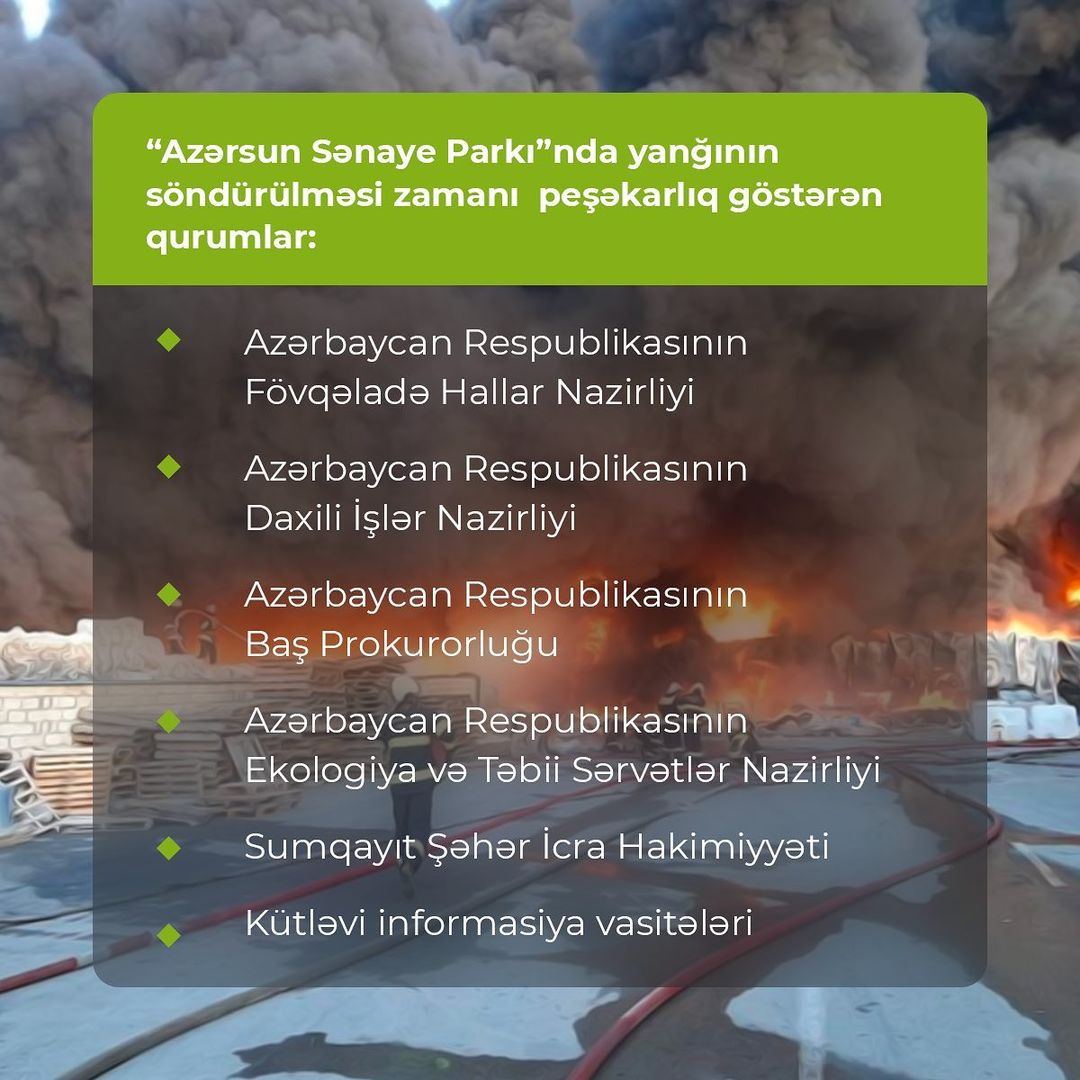 First Vice-President Mehriban Aliyeva expresses deep gratitude to employees of government agencies involved in extinguishing fire in Sumgayit (PHOTO)