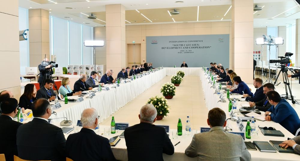 President Ilham Aliyev attends conference under the motto “South Caucasus: Development and Cooperation” (PHOTO/VIDEO)