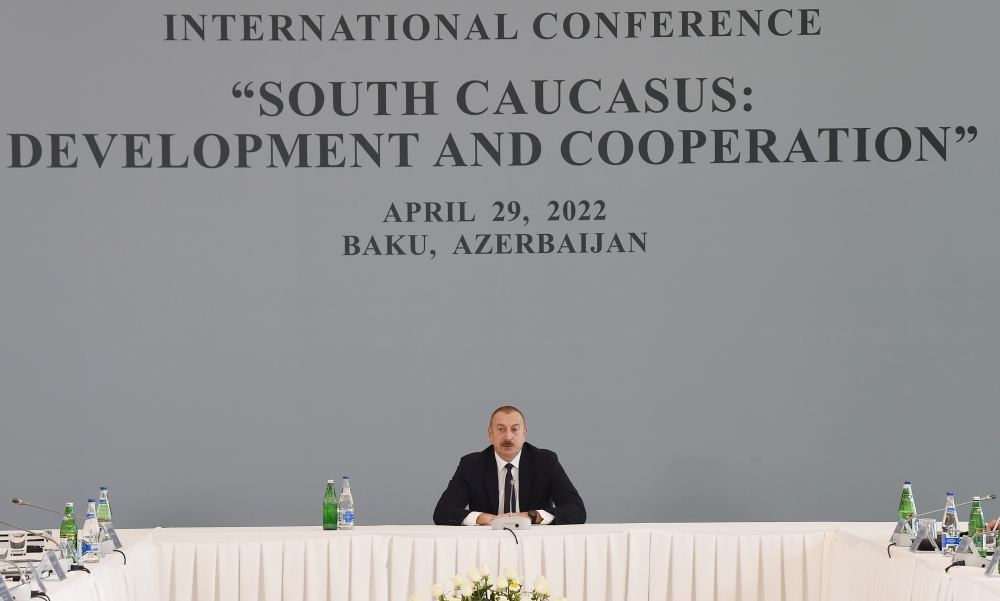 President Ilham Aliyev attends conference under the motto “South Caucasus: Development and Cooperation” (PHOTO/VIDEO)