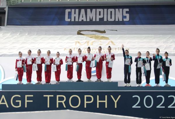 Award ceremony held for winners of 27th Baku Rhythmic Gymnastics Championship among teams in group exercises (PHOTO)