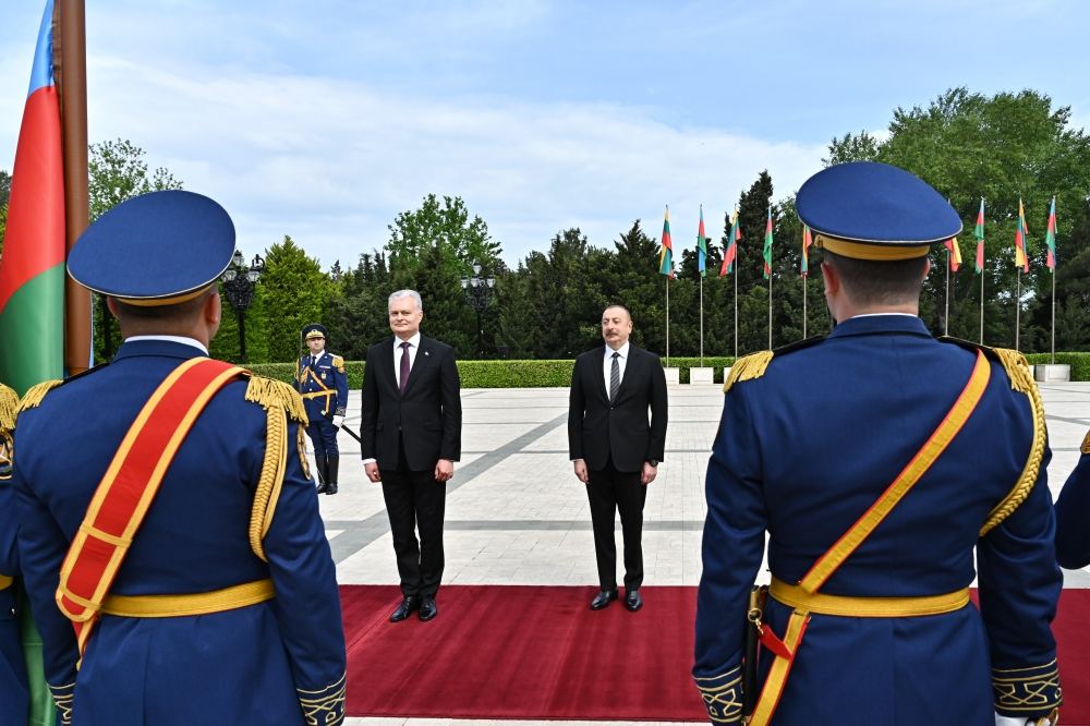 Official welcome ceremony held for Lithuanian President Gitanas Nausėda in Baku (PHOTO/VİDEO)