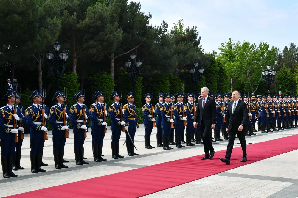 Official welcome ceremony held for Lithuanian President Gitanas Nausėda in Baku (PHOTO/VİDEO)