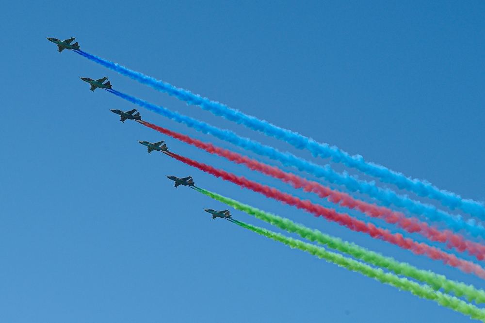 President Ilham Aliyev, President Recep Tayyip Erdogan, First Ladies Mehriban Aliyeva and Emine Erdogan watched air show at TECHNOFEST Azerbaijan (PHOTO)