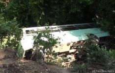 Passenger bus falls into ravine in Azerbaijani Shaki (PHOTO/VIDEO) (UPDATE)