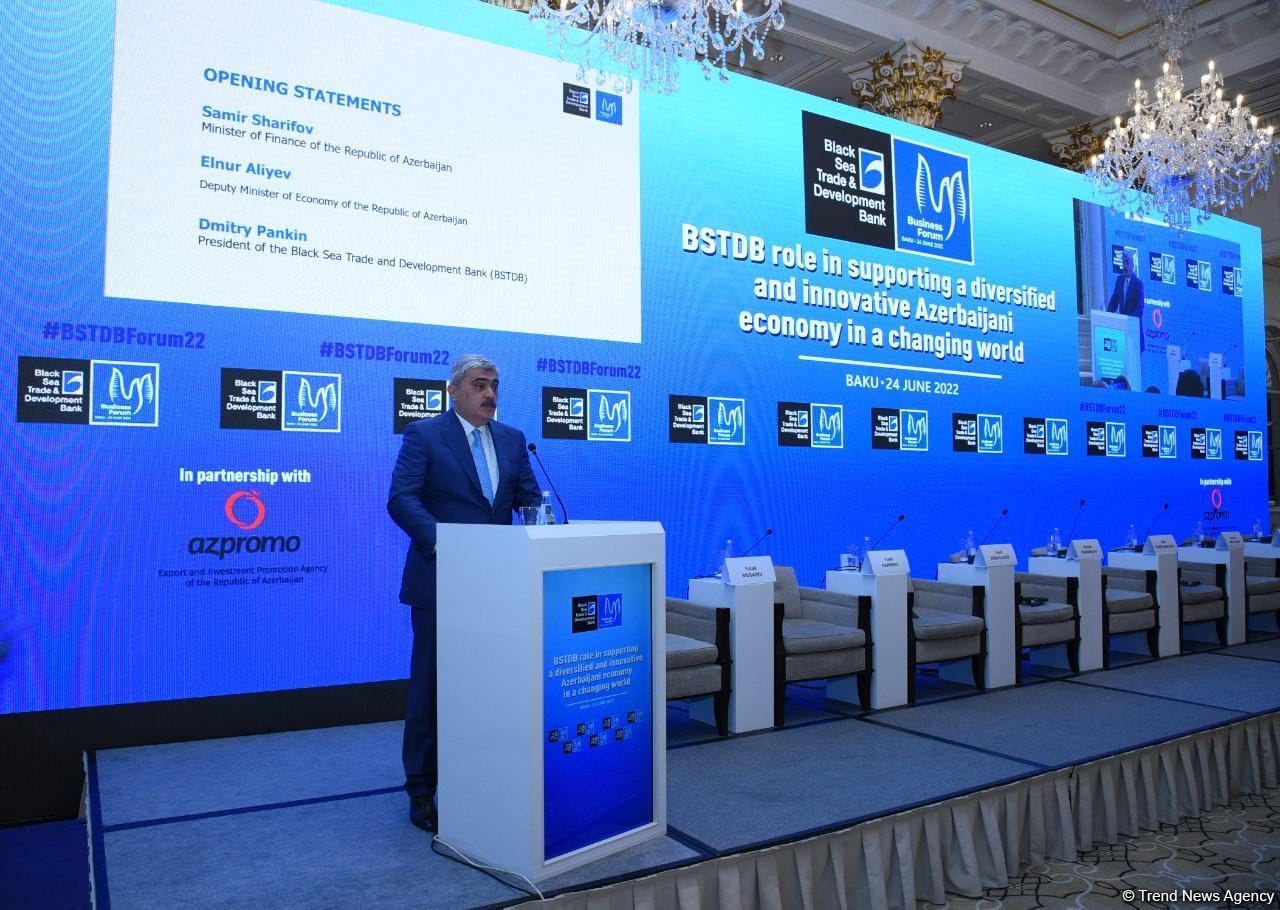 Azerbaijani Finance Minister invites BSTDB to join restoration projects in liberated Karabakh (PHOTO)